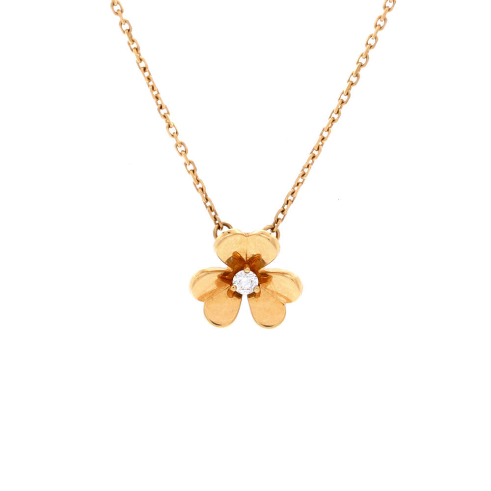 Van Cleef & Arpels Mini Frivole Pendant Necklace 18K Yellow Gold and Diamond